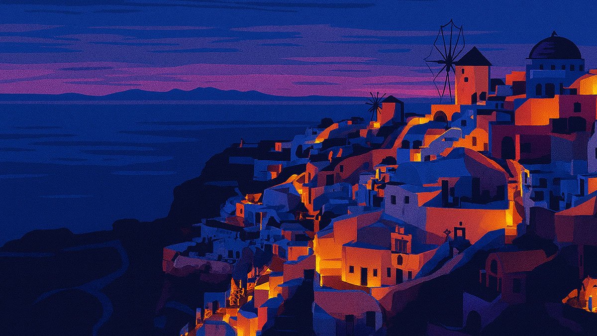 Santorini by night