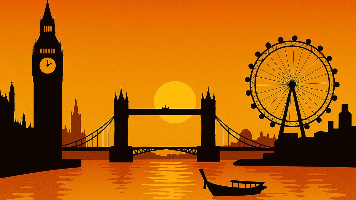 London sunset silhouette