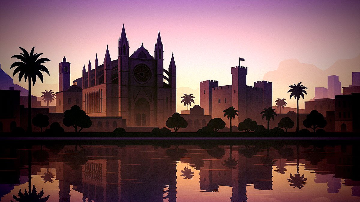 Palma de Mallorca in the evening
