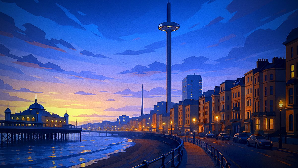 Brighton sea side at dawn