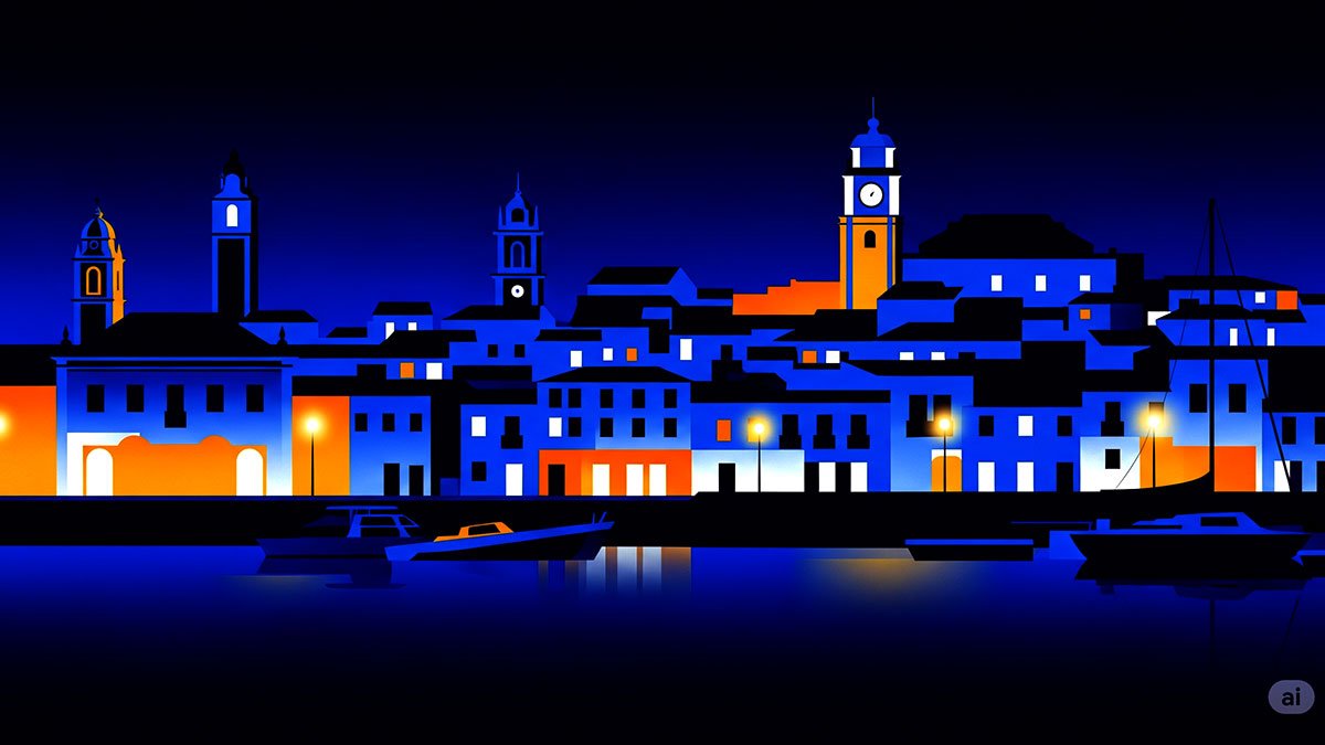 Albufeira in Algarve by night