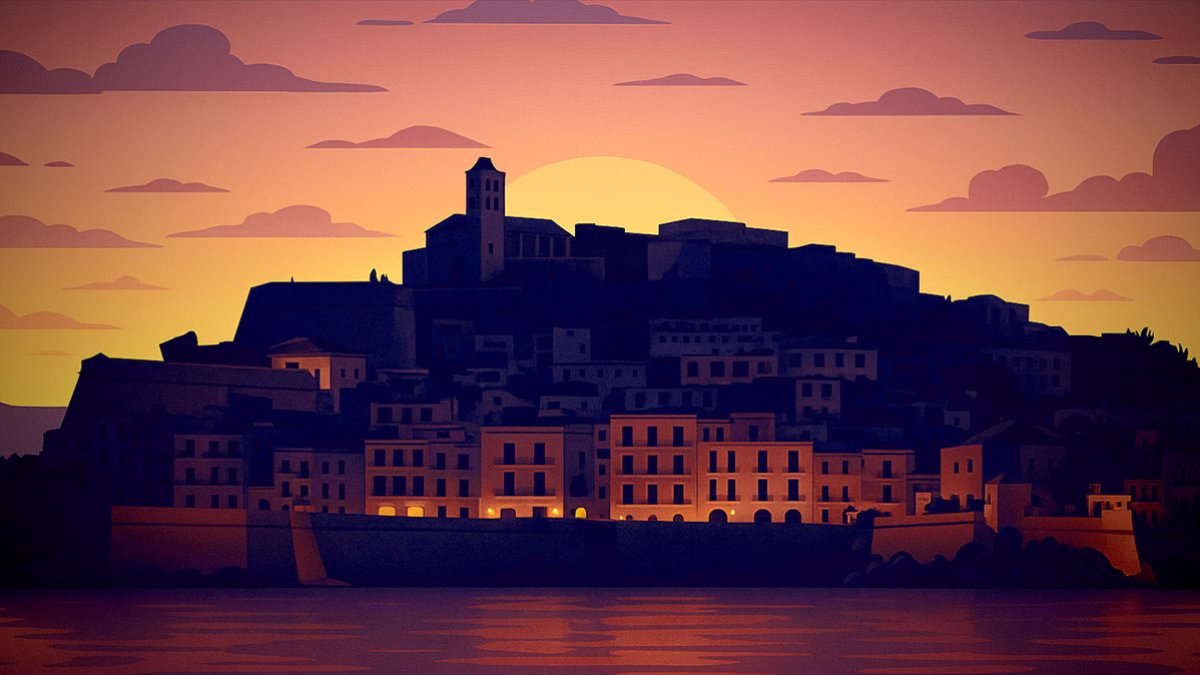 Ibiza Spain at night