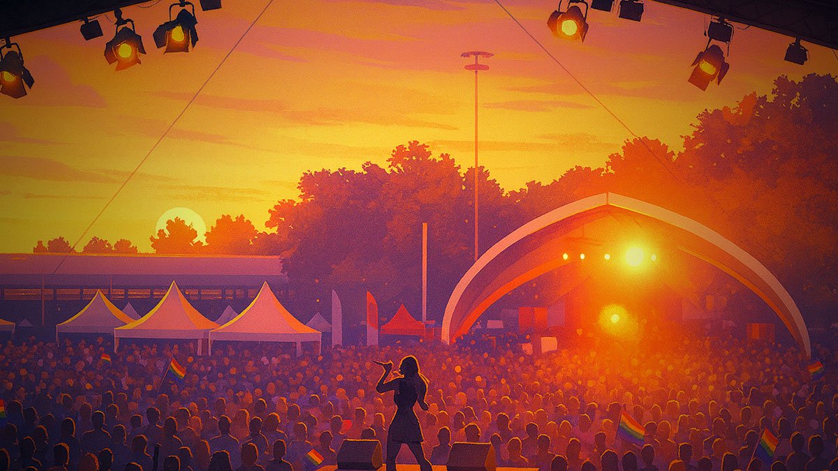 Stage at Stockholm Pride Park party