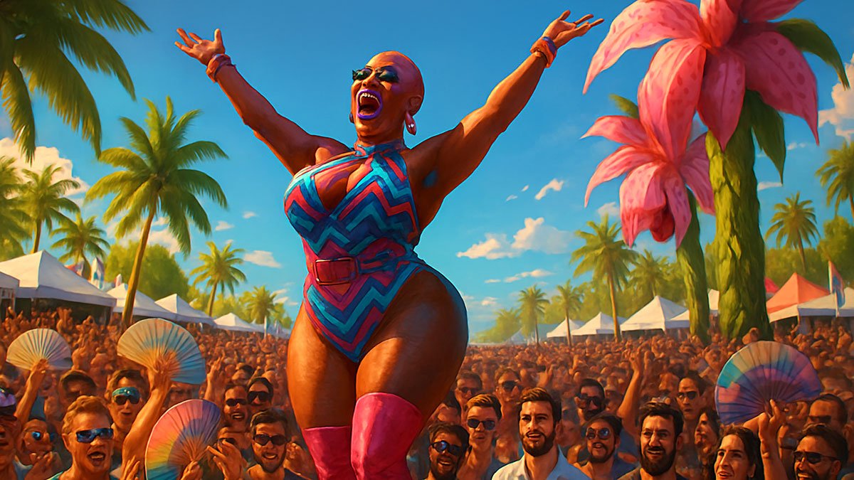 performance on stage on a pride festival