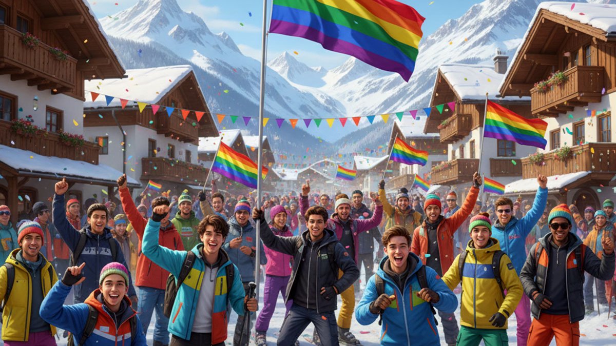 guys celebrating winter pride