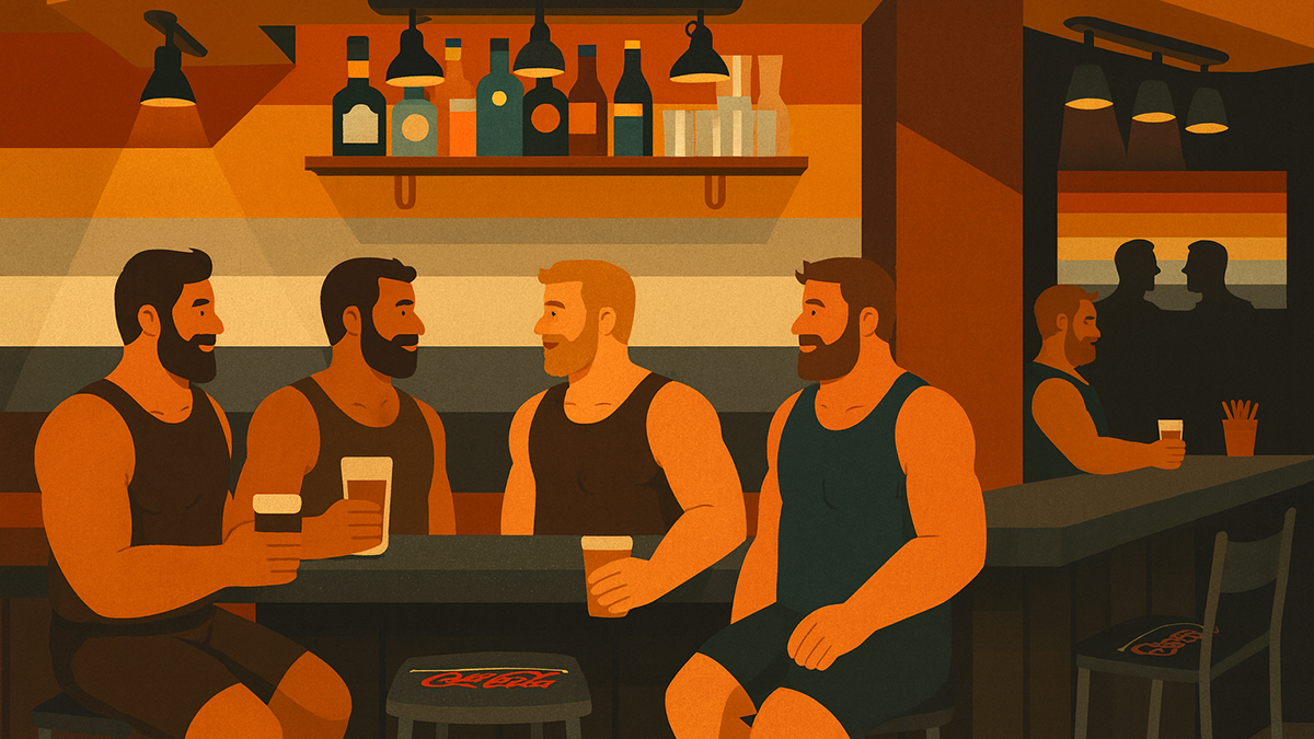 guys around bar at Hot bears Madrid