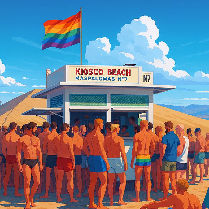 Maspalomas Gay Nude beach at Kiosko 7
