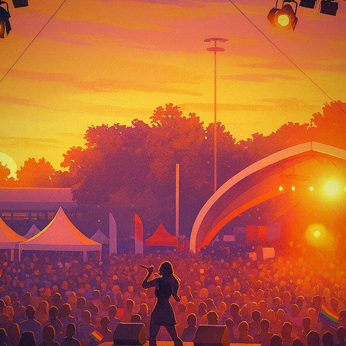 Stage at Stockholm Pride Park party