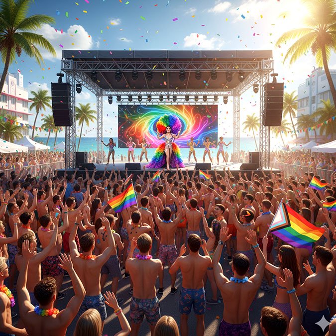 performance on stage on a pride festival