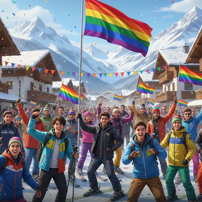 guys celebrating winter pride 