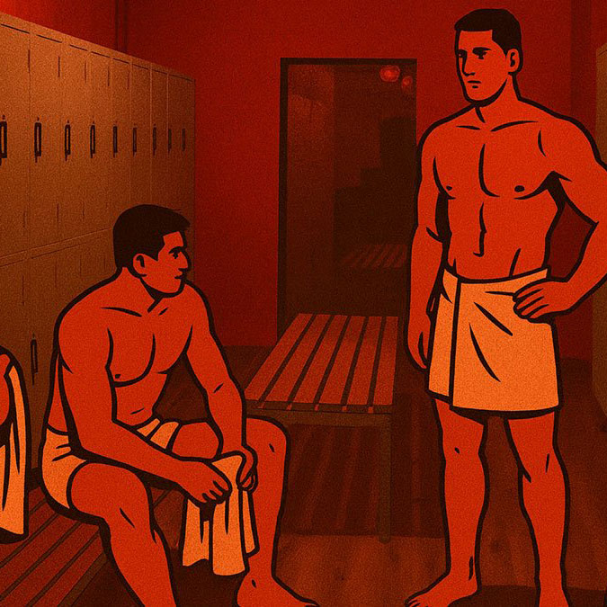 locker room of gay sauna