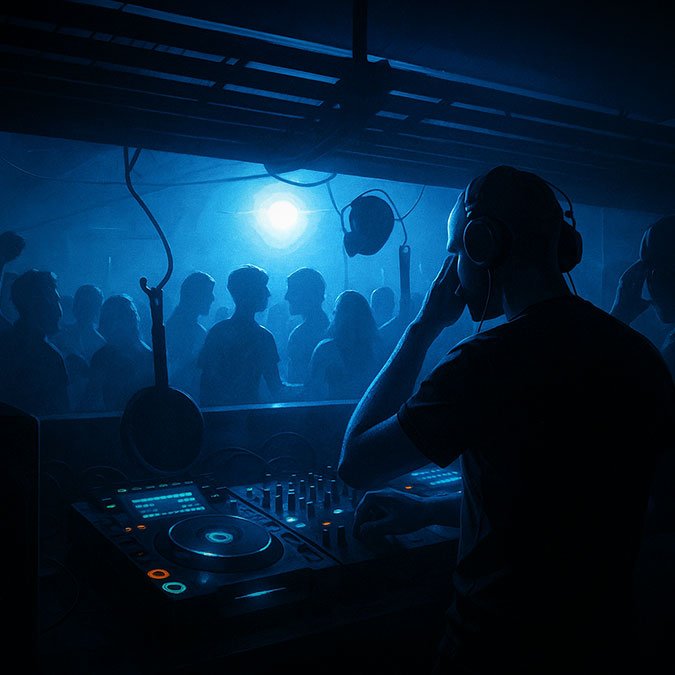 Dancefloor of Tillatec Amsterdam with DJ