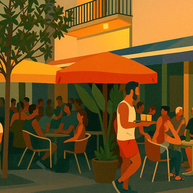 Parrots terrace Sitges