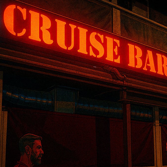 outside neon of Cruisebar in Yumbo Playa del Ingles