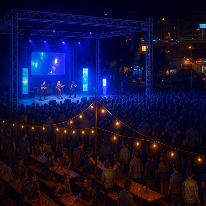 Maspalomas Pride main stage at Yumbo in Playa del Ingles