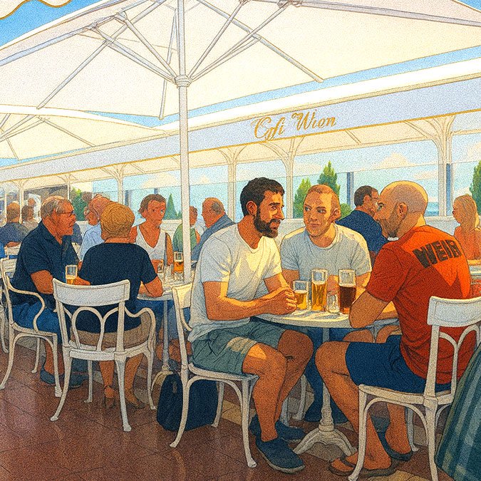 terrace at cafe Wien in Playa del Ingles