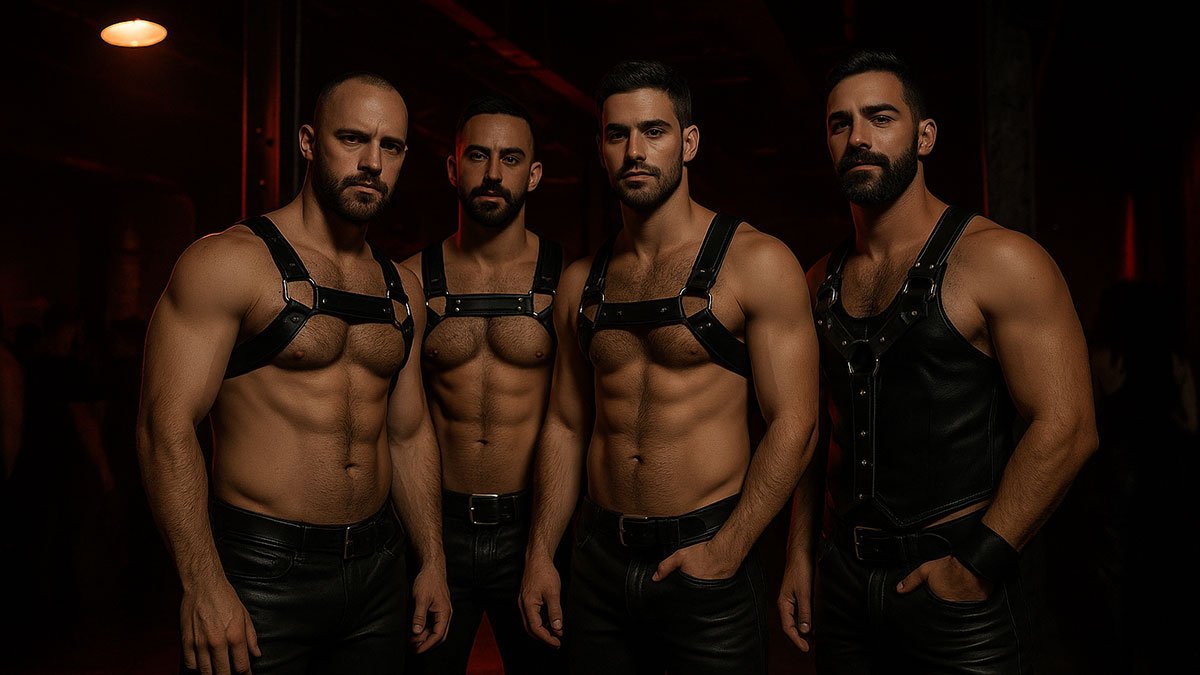 gay men in leather gear